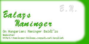 balazs maninger business card